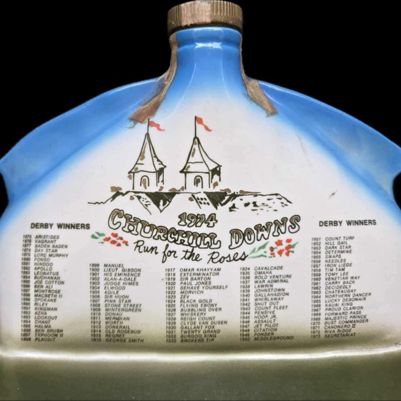 Vintage 1974 Churchill Downs 100th Kentucky Derby Empty Jim Beam Decanter - Picture 2 of 2